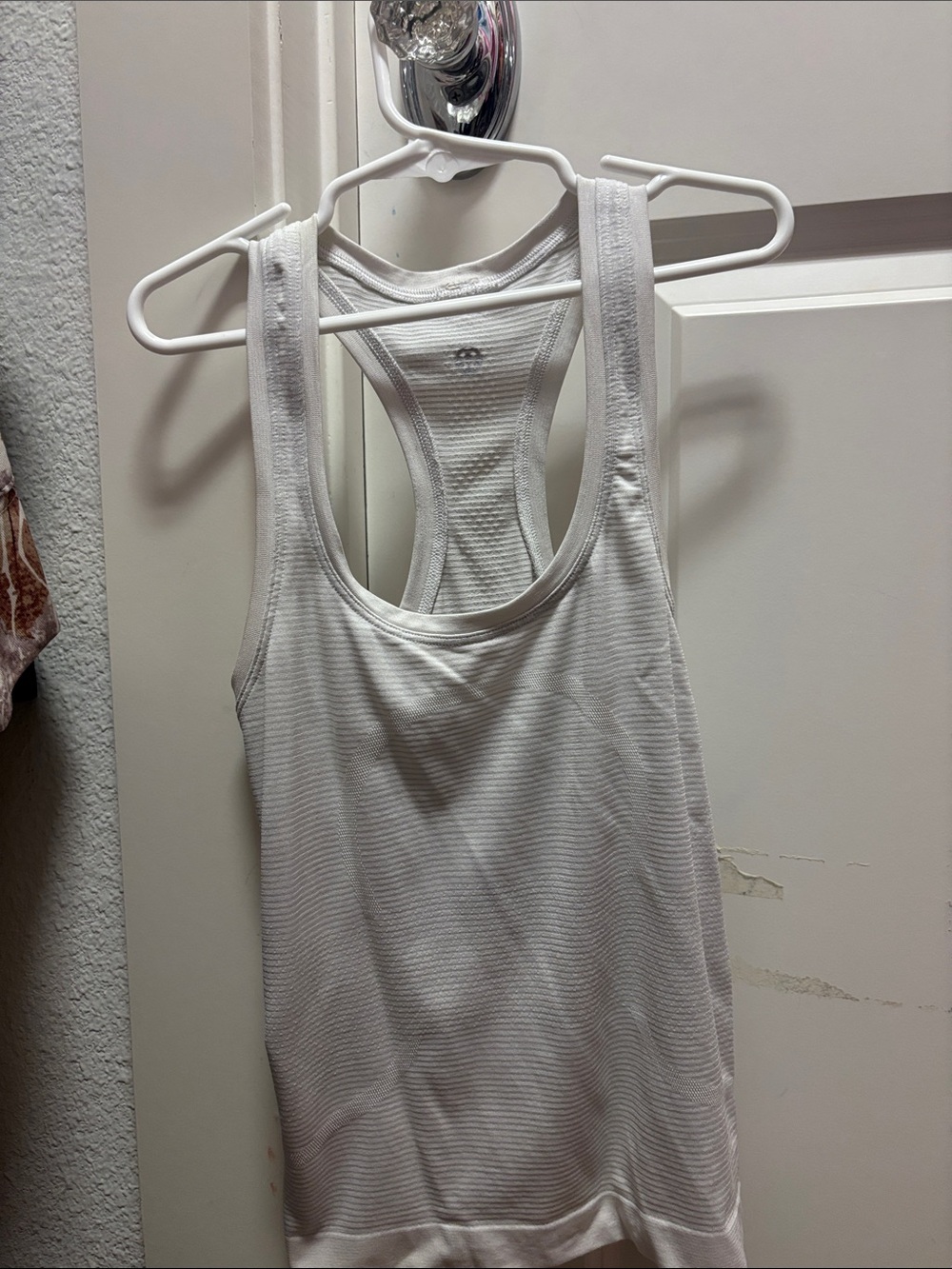 lululemon athletica White Ribbed Racerback Tank